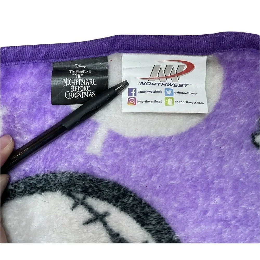 Disney Nightmare Before Christmas TNBC Purple Jack Oogie Plush Blanket 49